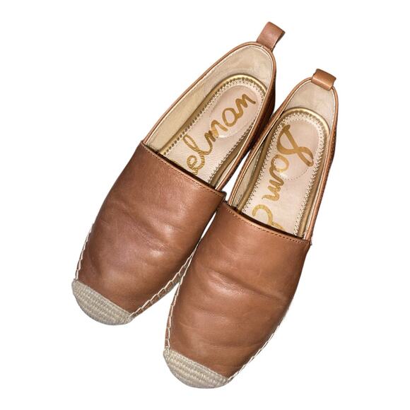 Sam Edelman - Khloe Leather Slip-On Espadrilles Latte Women's Size US 6.5 - Picture 1 of 5